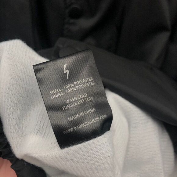 UNIF x Bad Acid Black Windbreaker Jacket - Size S - Picture 6 of 7